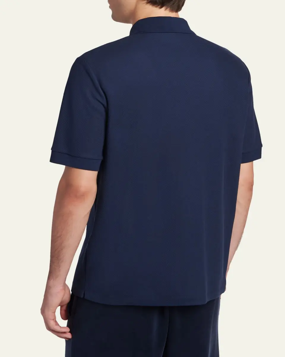 Giorgio Armani Men's Cotton Pique Classic-Fit Polo Shirt | Thumbnail 3 Giorgio Armani Men's Cotton Pique Classic-Fit Polo Shirt | Thumbnail 3