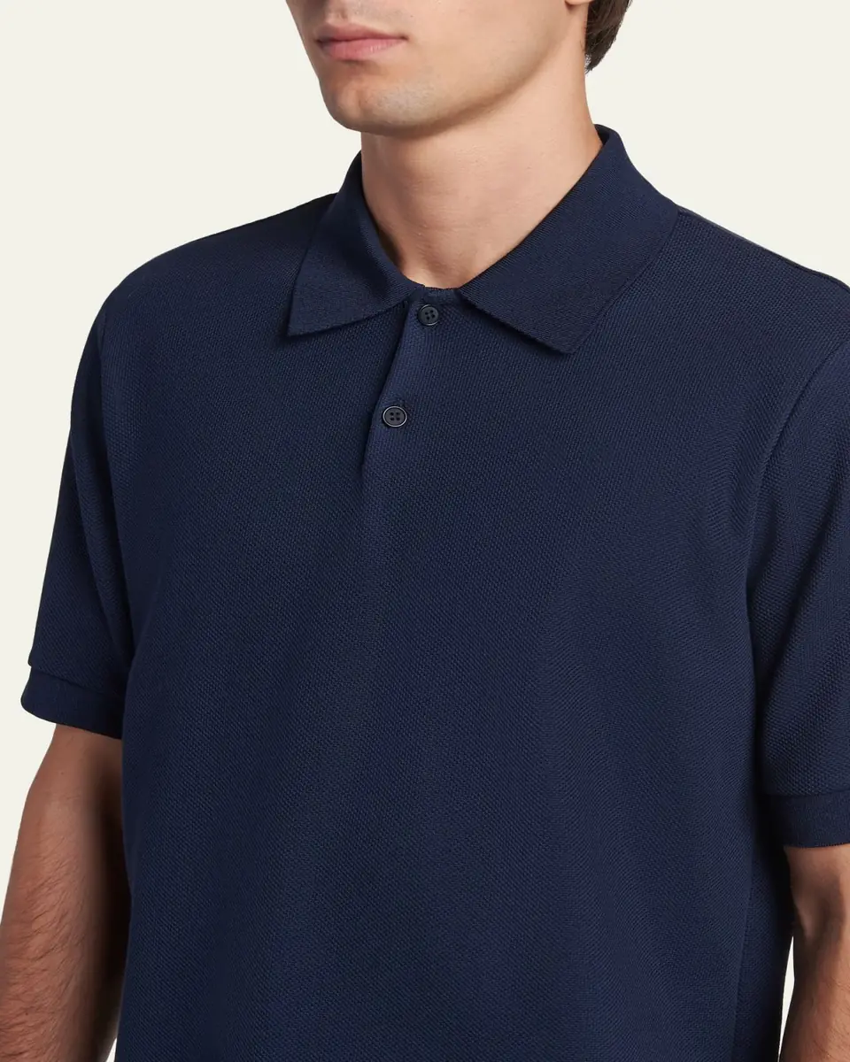 Giorgio Armani Men's Cotton Pique Classic-Fit Polo Shirt | Thumbnail 5 Giorgio Armani Men's Cotton Pique Classic-Fit Polo Shirt | Thumbnail 5
