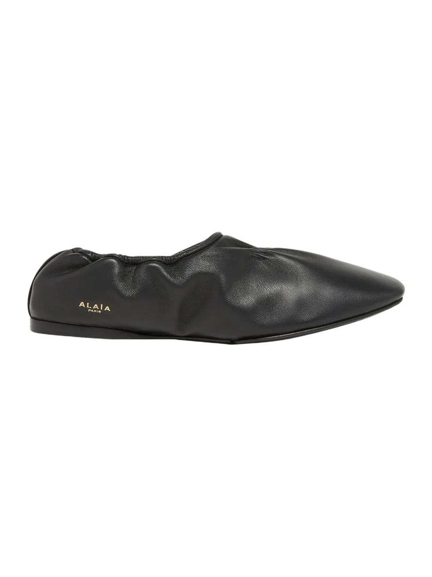 Nappa Leather Elastic Ballerina Flats