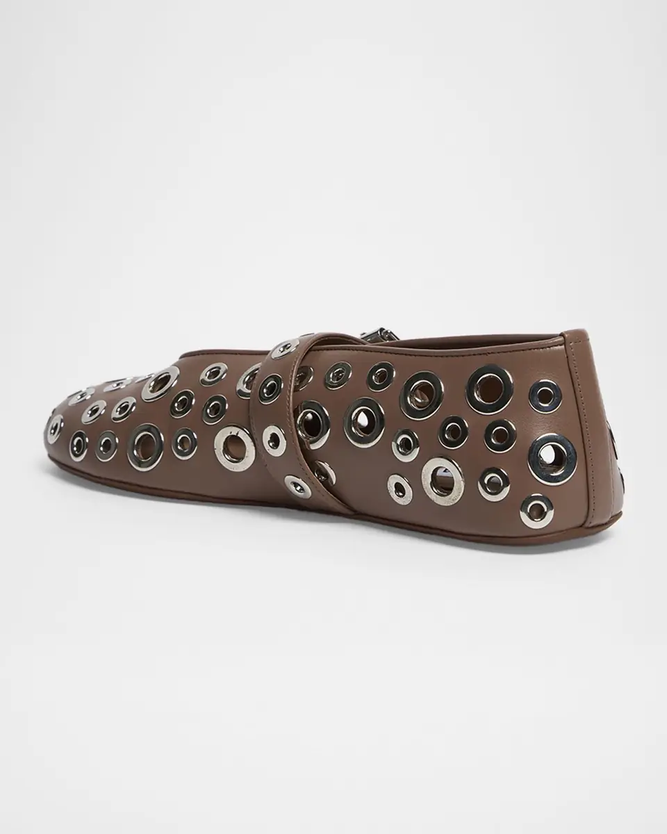 Alaïa Grommet Leather Ballet Flats | Thumbnail 8