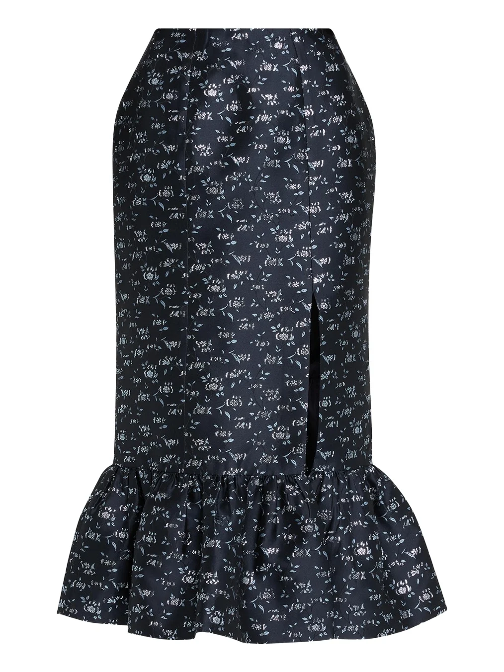 Farinata Floral Twill Ruffle Midi Skirt Farinata Floral Twill Ruffle Midi Skirt