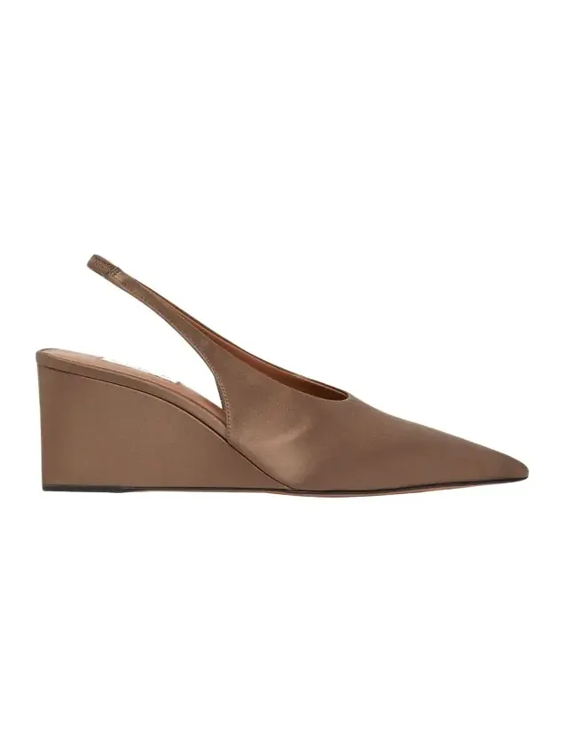 75mm Satin Slingback Wedges