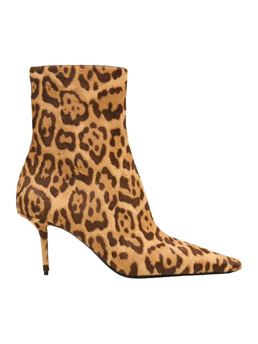 75mm Ashley Leopard Calf Hair Booties 75mm Ashley Leopard Calf Hair Booties