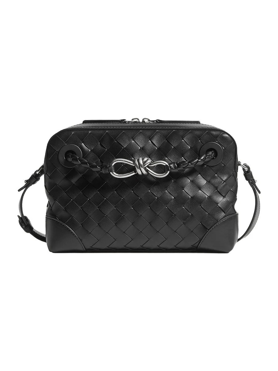 Men's Andiamo Intrecciato Leather Messenger Bag