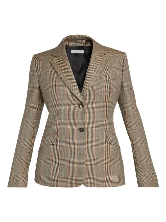 Prince Of Wales Wool Single-Breasted Blazer Prince Of Wales Wool Single-Breasted Blazer