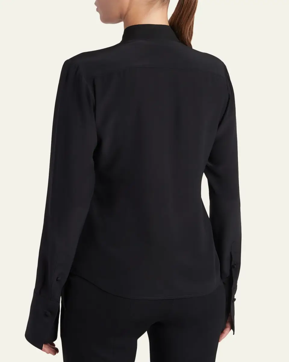 Alexander McQueen Ruffle Crepe De Chine Shirt | Thumbnail 3 Alexander McQueen Ruffle Crepe De Chine Shirt | Thumbnail 3