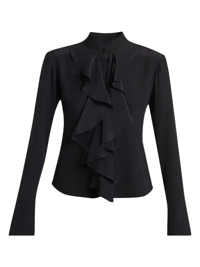Ruffle Crepe De Chine Shirt Ruffle Crepe De Chine Shirt