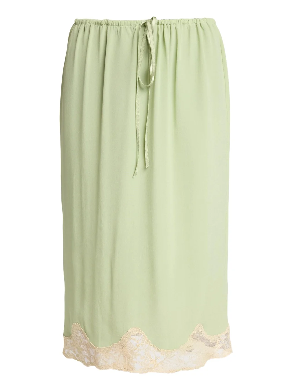 Lace-Trim Silk Midi Skirt Lace-Trim Silk Midi Skirt