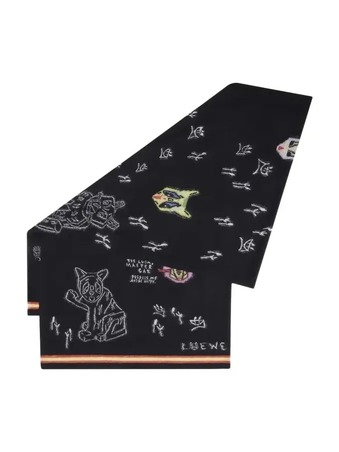 x Louis Wain Futuristic Cats Intarsia Scarf x Louis Wain Futuristic Cats Intarsia Scarf