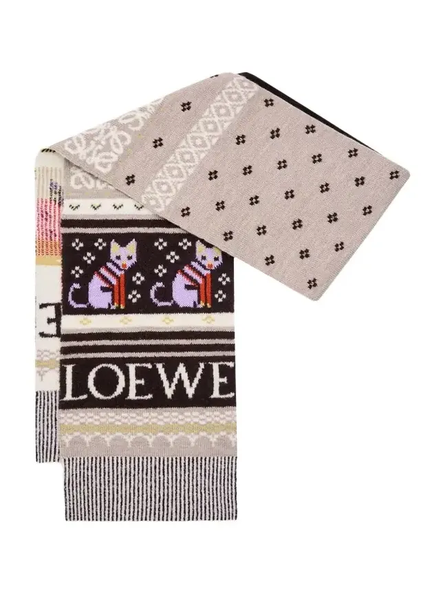x Louis Wain Futurist Cat Fair Isle Scarf x Louis Wain Futurist Cat Fair Isle Scarf