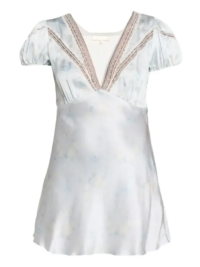 LoveShackFancy Sylara Floral Jacquard Mini Dress