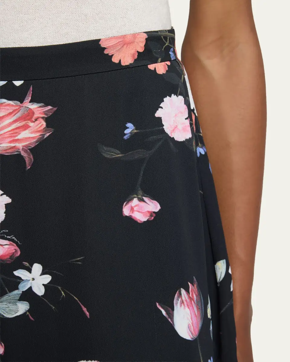 Erdem Floral-Print Crepe A-Line Midi Skirt | Thumbnail 5 Erdem Floral-Print Crepe A-Line Midi Skirt | Thumbnail 5