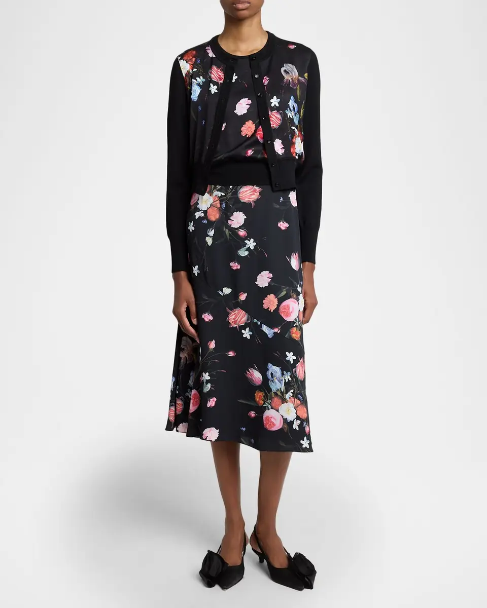 Erdem Floral-Print Crepe A-Line Midi Skirt | Thumbnail 6 Erdem Floral-Print Crepe A-Line Midi Skirt | Thumbnail 6