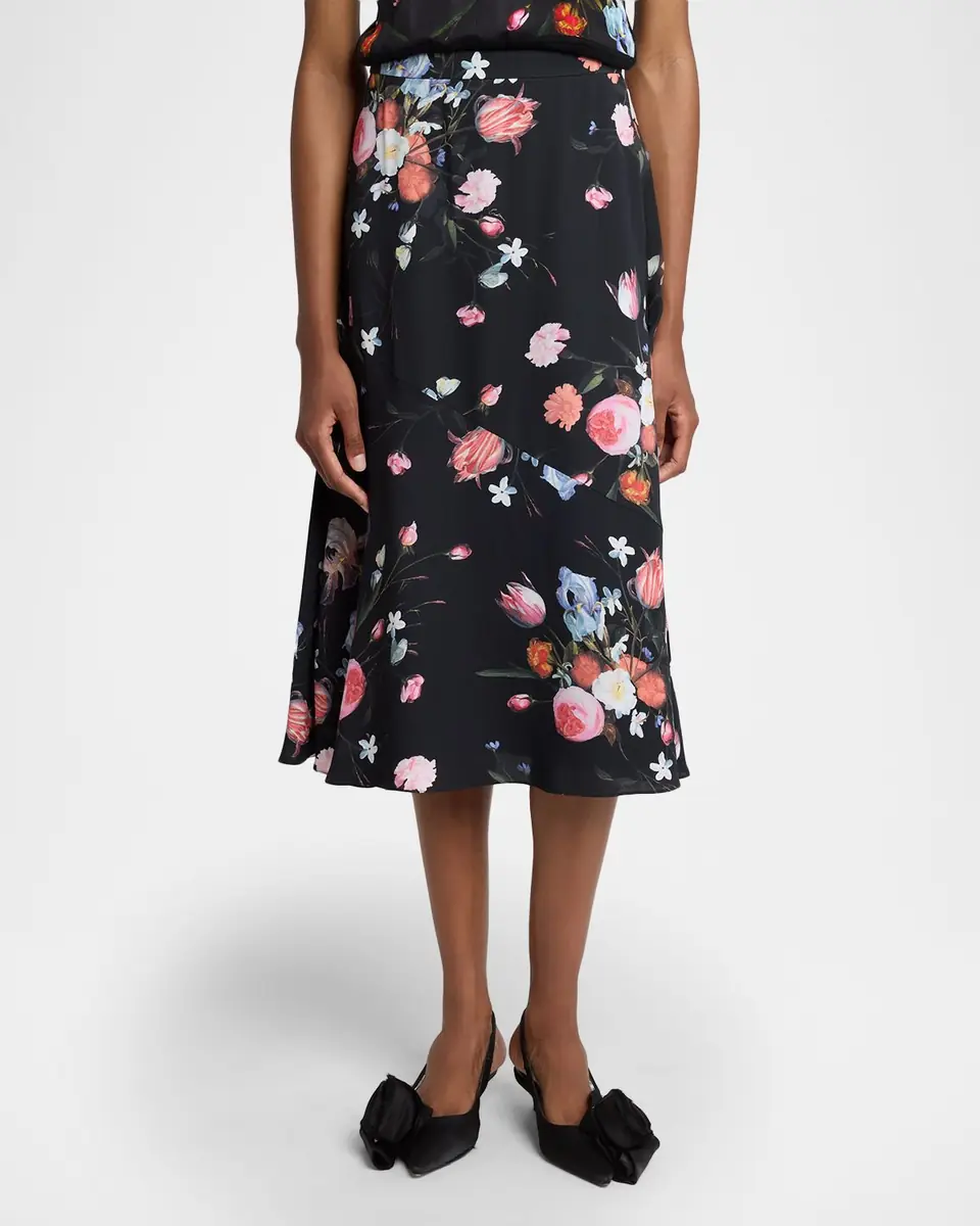 Erdem Floral-Print Crepe A-Line Midi Skirt | Thumbnail 8 Erdem Floral-Print Crepe A-Line Midi Skirt | Thumbnail 8