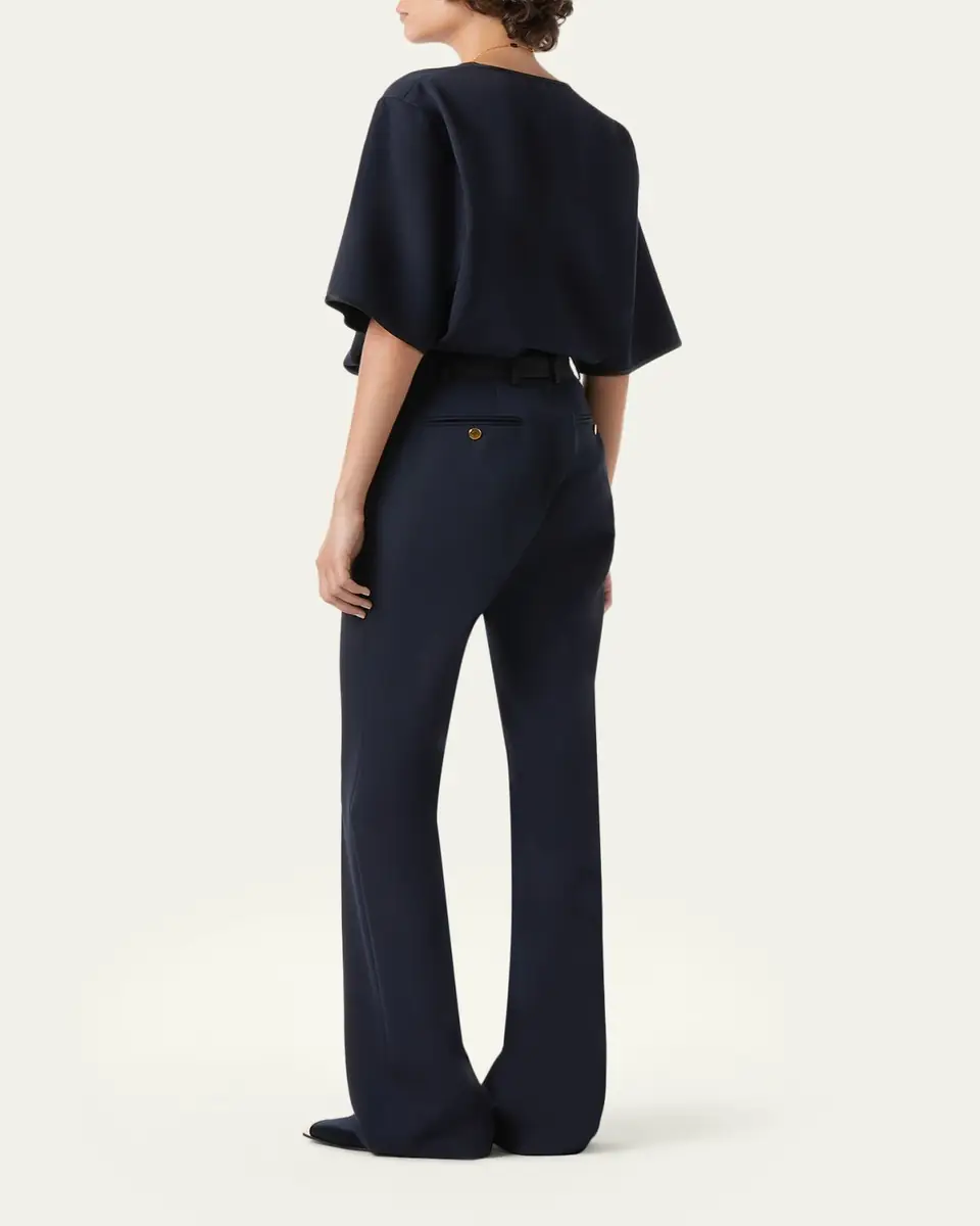 Loro Piana Kendrik Contrast-Waistband Bootcut-Leg Trousers | Thumbnail 3 Loro Piana Kendrik Contrast-Waistband Bootcut-Leg Trousers | Thumbnail 3