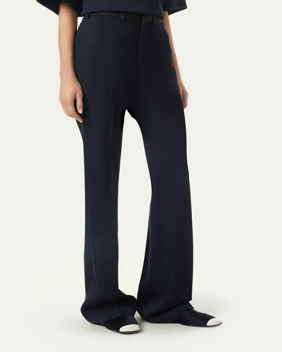 Loro Piana Kendrik Contrast-Waistband Bootcut-Leg Trousers | Thumbnail 4 Loro Piana Kendrik Contrast-Waistband Bootcut-Leg Trousers | Thumbnail 4