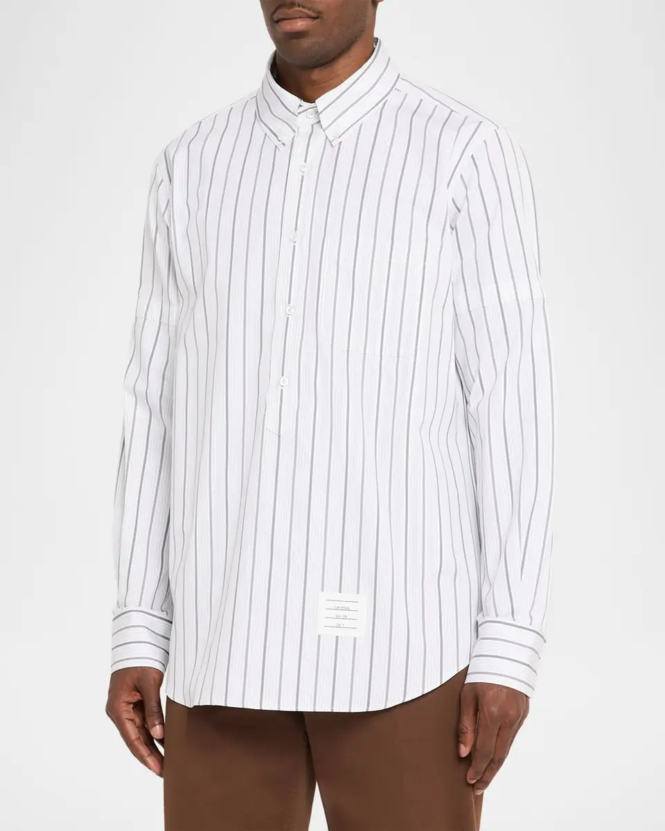 Thom Browne Striped Logo Shirt | Thumbnail 8 Thom Browne Striped Logo Shirt | Thumbnail 8