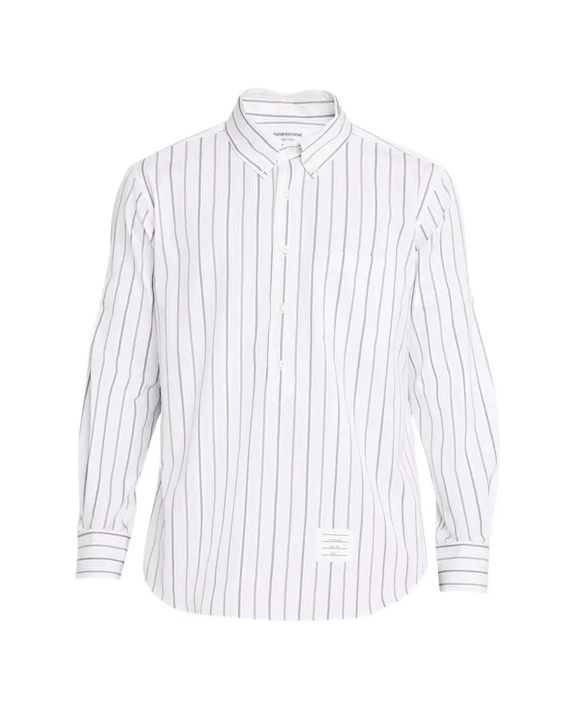 Thom Browne Striped Logo Shirt | Image 1 Thom Browne Striped Logo Shirt | Image 1