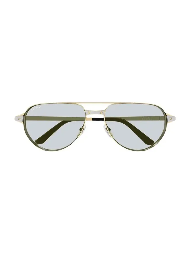 Cartier Men's CT0425S-006 Metal and Acetate Aviator Sunglasses