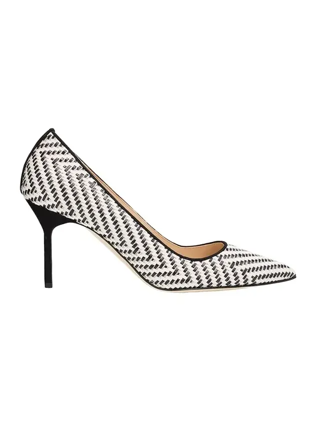 90mm BB Raffia Pointed-Toe Pumps