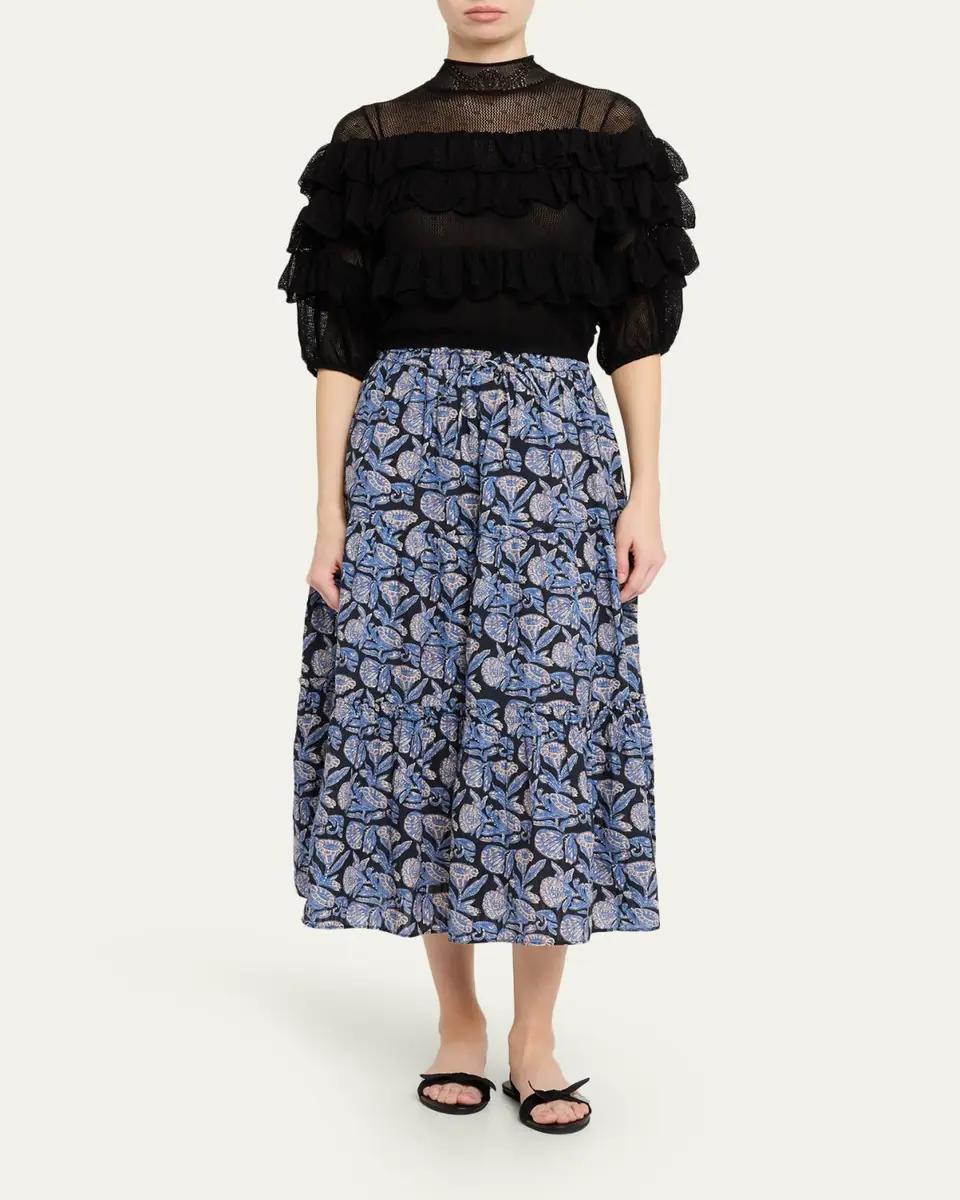 Ulla Johnson Nessa Tiered Midi Skirt | Thumbnail 2 Ulla Johnson Nessa Tiered Midi Skirt | Thumbnail 2