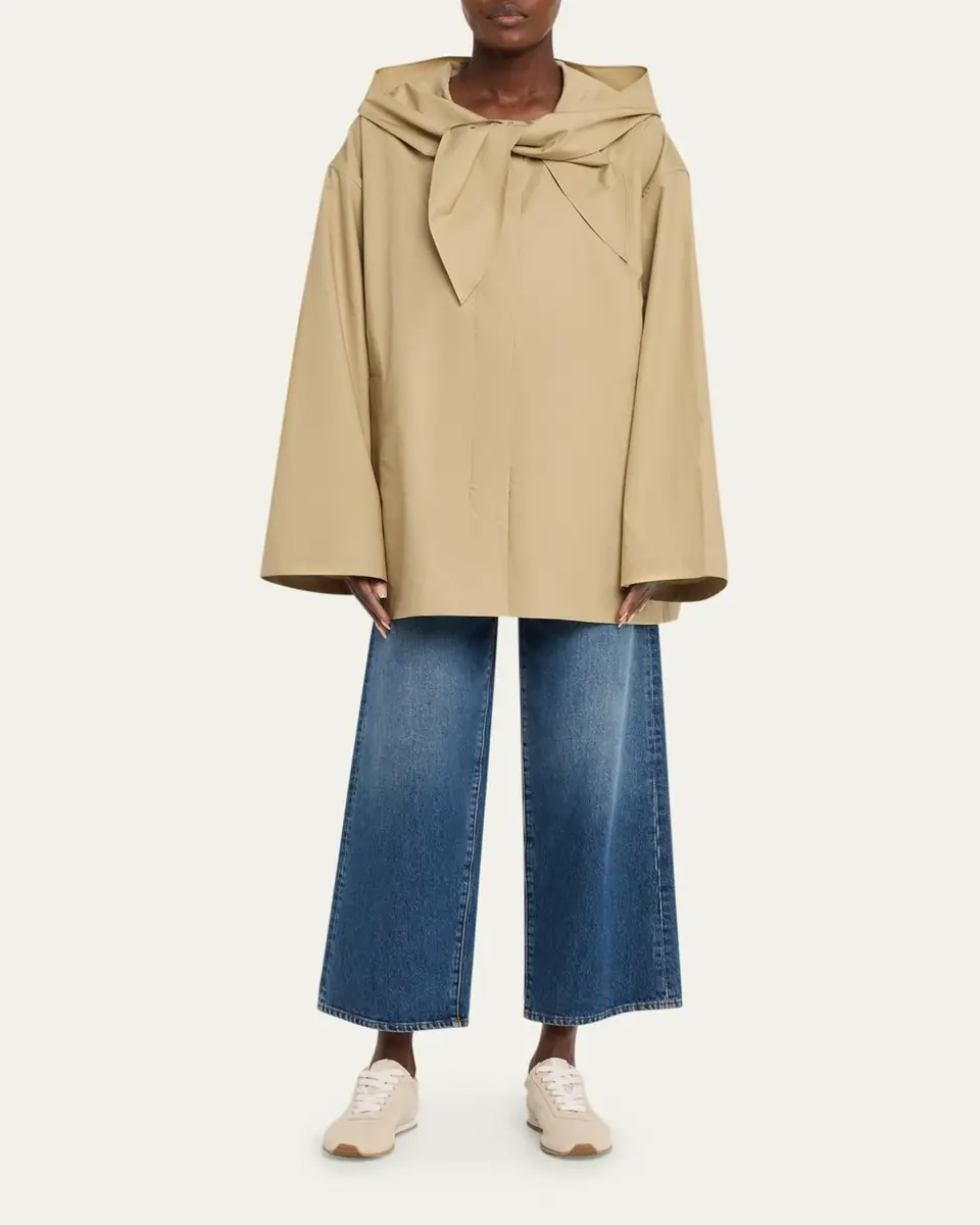 Toteme Scarf Hooded Technical Cotton Trapeze Jacket | Thumbnail 2 Toteme Scarf Hooded Technical Cotton Trapeze Jacket | Thumbnail 2