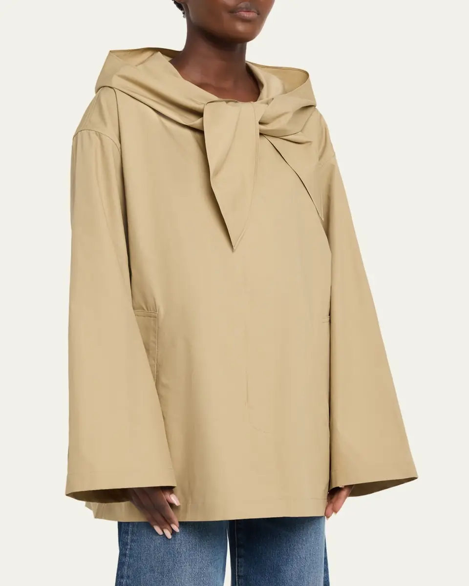 Toteme Scarf Hooded Technical Cotton Trapeze Jacket | Thumbnail 4 Toteme Scarf Hooded Technical Cotton Trapeze Jacket | Thumbnail 4