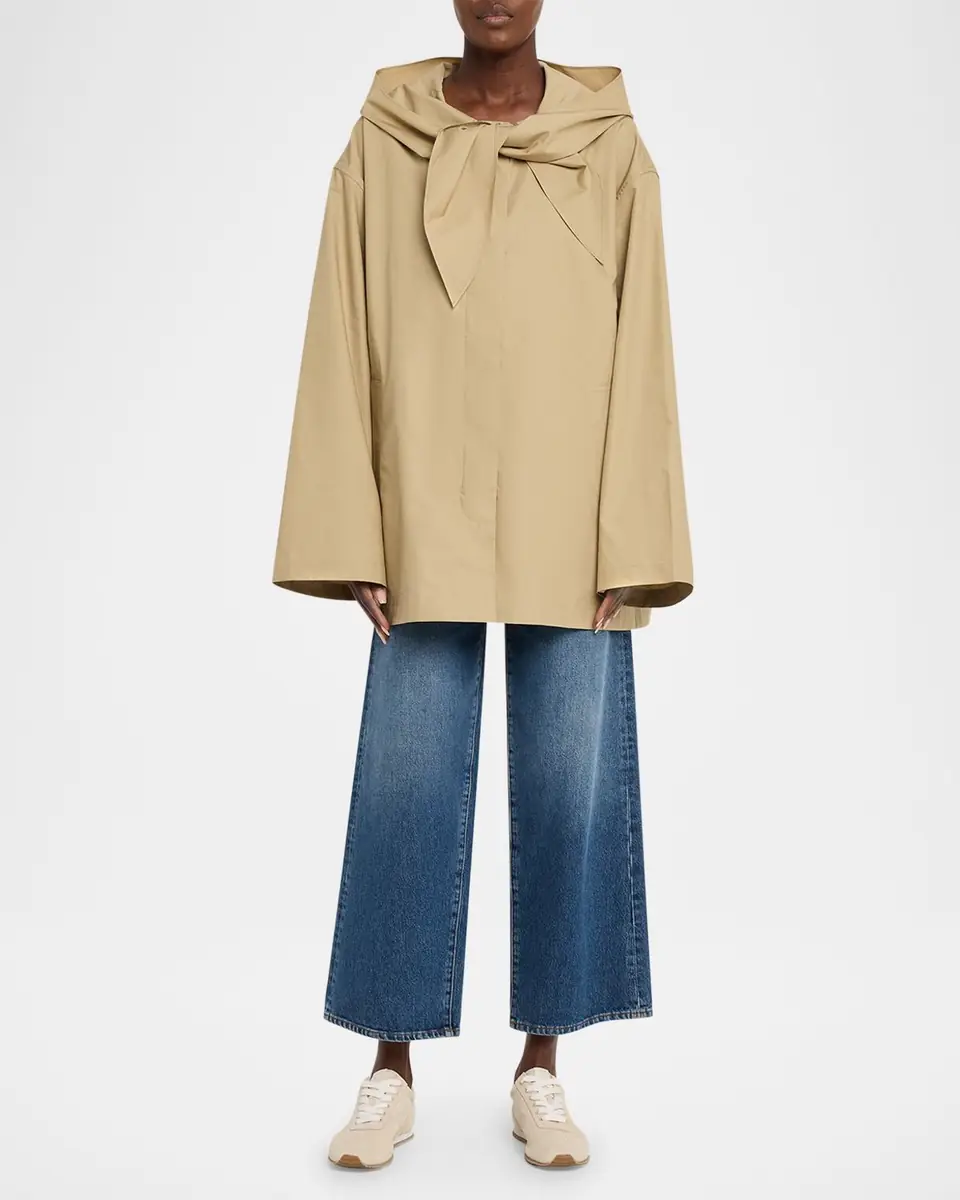 Toteme Scarf Hooded Technical Cotton Trapeze Jacket | Thumbnail 6 Toteme Scarf Hooded Technical Cotton Trapeze Jacket | Thumbnail 6