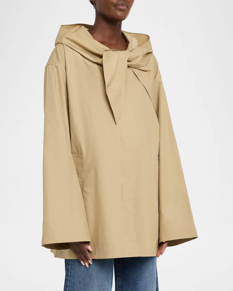 Toteme Scarf Hooded Technical Cotton Trapeze Jacket | Thumbnail 8 Toteme Scarf Hooded Technical Cotton Trapeze Jacket | Thumbnail 8