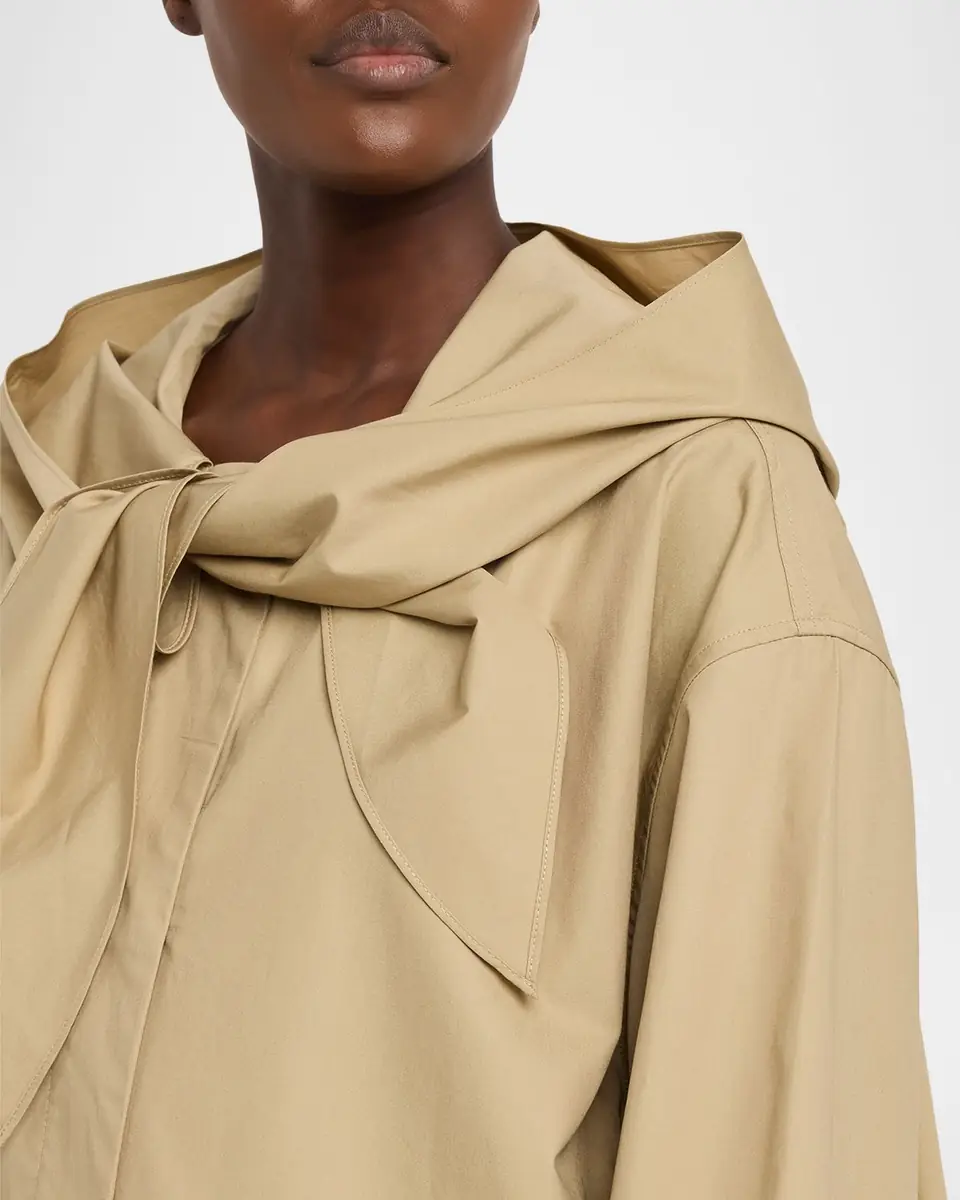 Toteme Scarf Hooded Technical Cotton Trapeze Jacket | Thumbnail 9 Toteme Scarf Hooded Technical Cotton Trapeze Jacket | Thumbnail 9