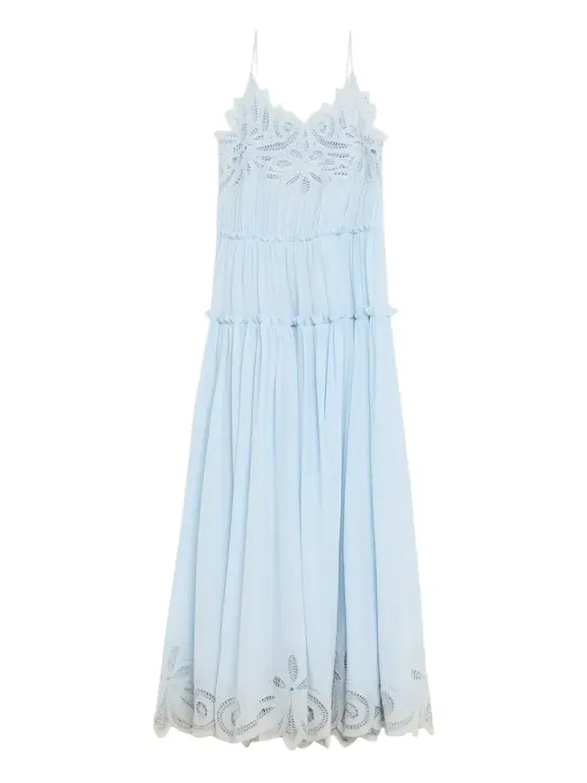 Filippa Embroidered Silk Gown