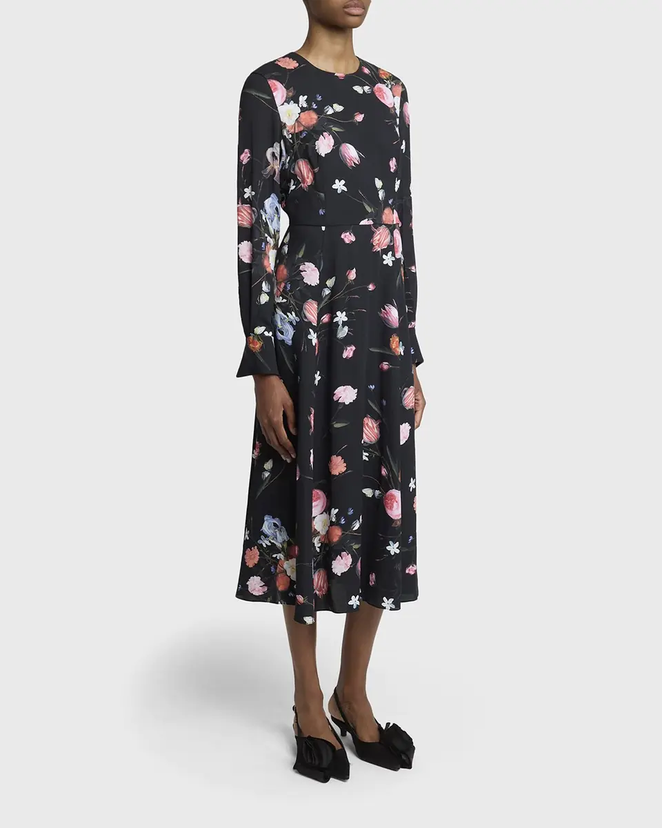 Erdem Floral-Print Long-Sleeve Midi Dress | Thumbnail 8