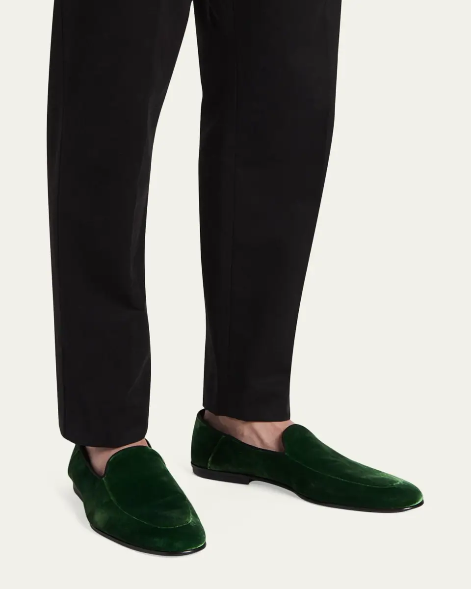 TOM FORD Men's Steven Velvet Formal Loafers | Thumbnail 2