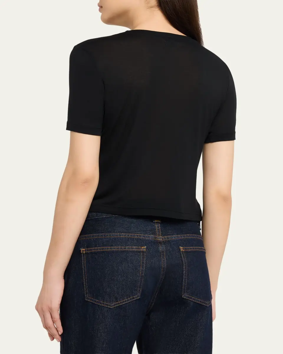 L'Agence Remy Short-Sleeve Crewneck Tee | Thumbnail 3