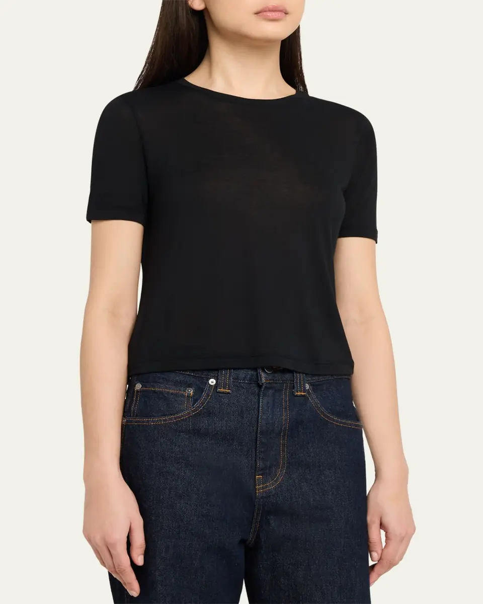 L'Agence Remy Short-Sleeve Crewneck Tee | Thumbnail 4