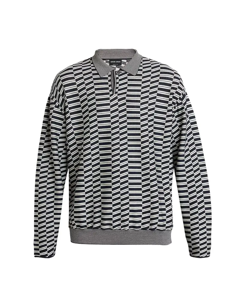 Men's Geometric Knit Polo Sweater Men's Geometric Knit Polo Sweater