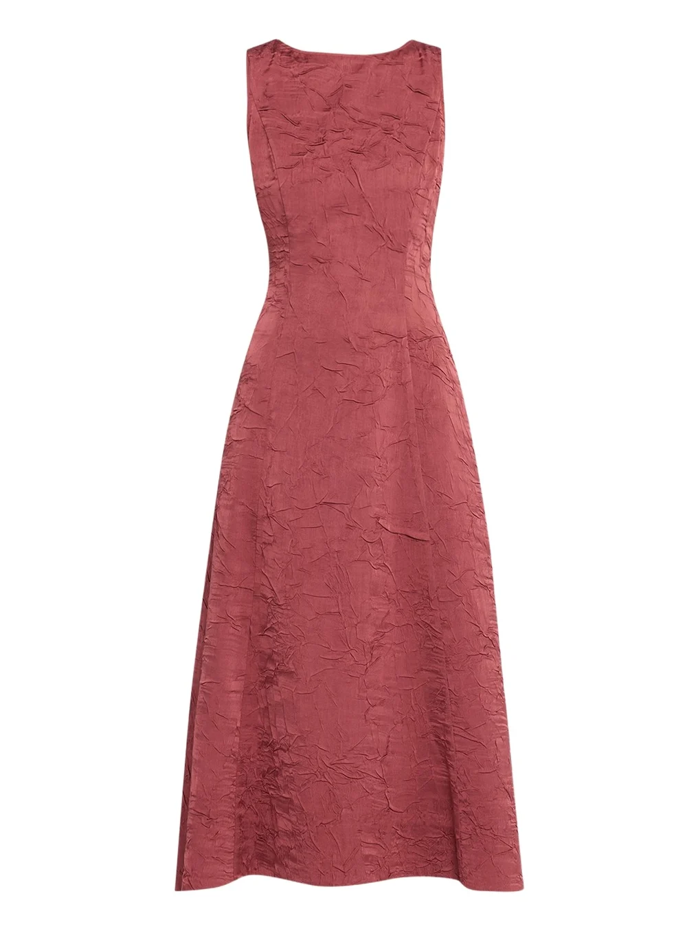 Georgia Crinkled Satin A-Line Midi Dress Georgia Crinkled Satin A-Line Midi Dress