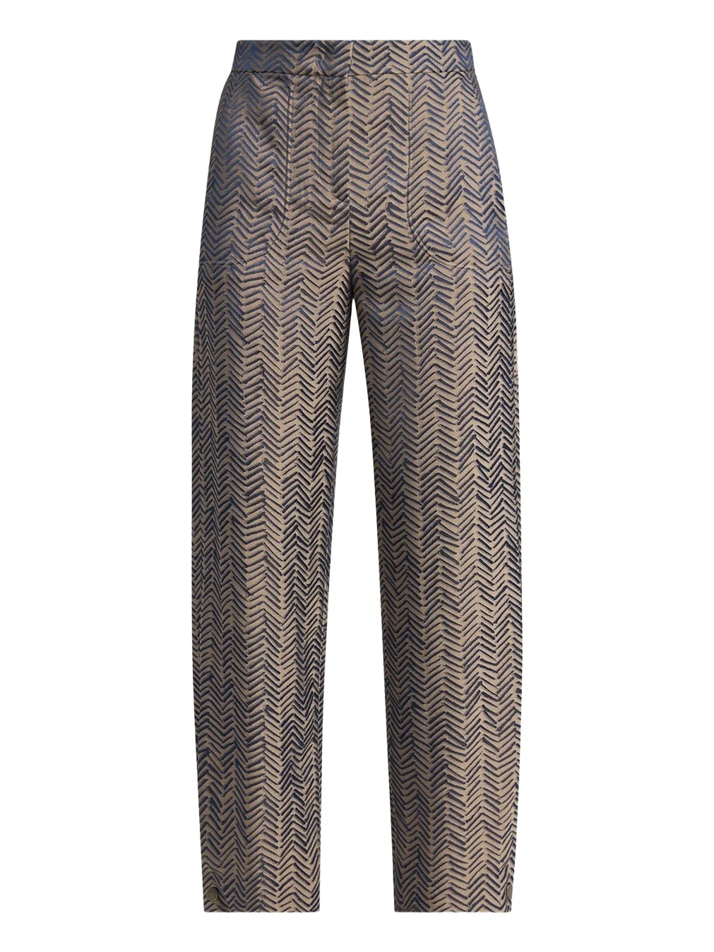Herringbone Jacquard Straight-Leg Ankle Trousers Herringbone Jacquard Straight-Leg Ankle Trousers