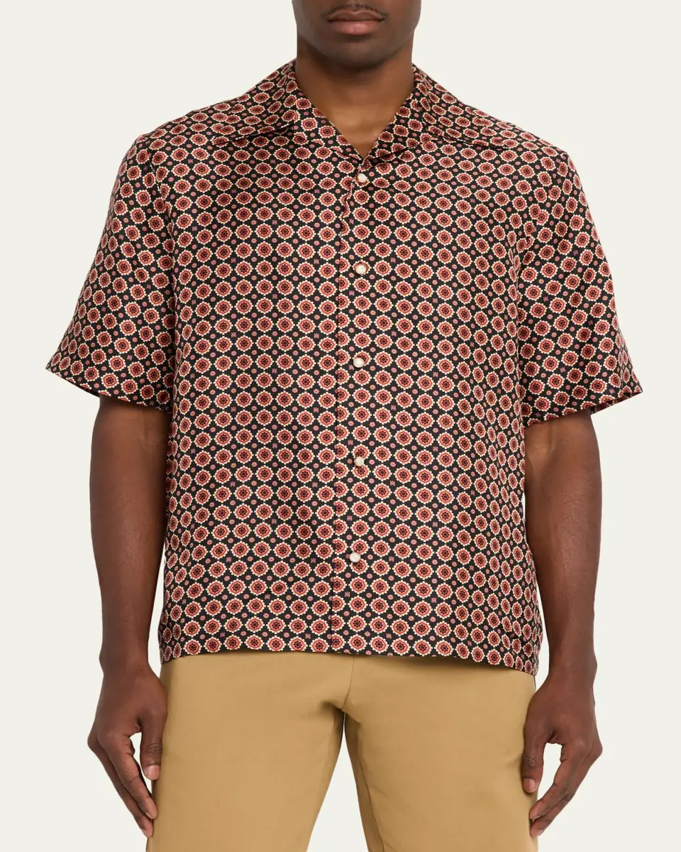 Amiri Men's Silk Medallion Camp Shirt | Thumbnail 4