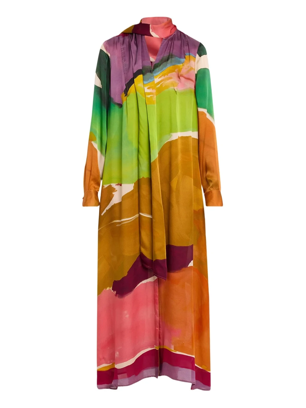 x Helen Frankenthaler Critique Silk Scarf Dress