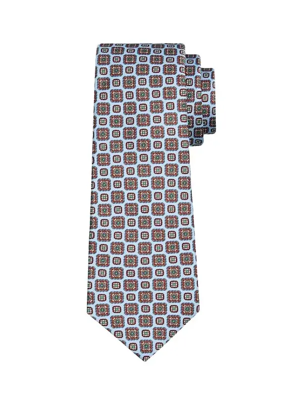 Kiton Men's Square Medallion Silk 7-Fold Tie