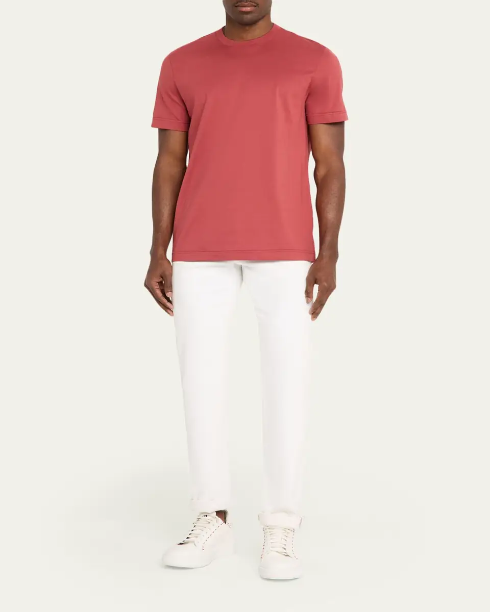 Kiton Men's Cotton Jersey Crewneck T-Shirt | Thumbnail 2 Kiton Men's Cotton Jersey Crewneck T-Shirt | Thumbnail 2