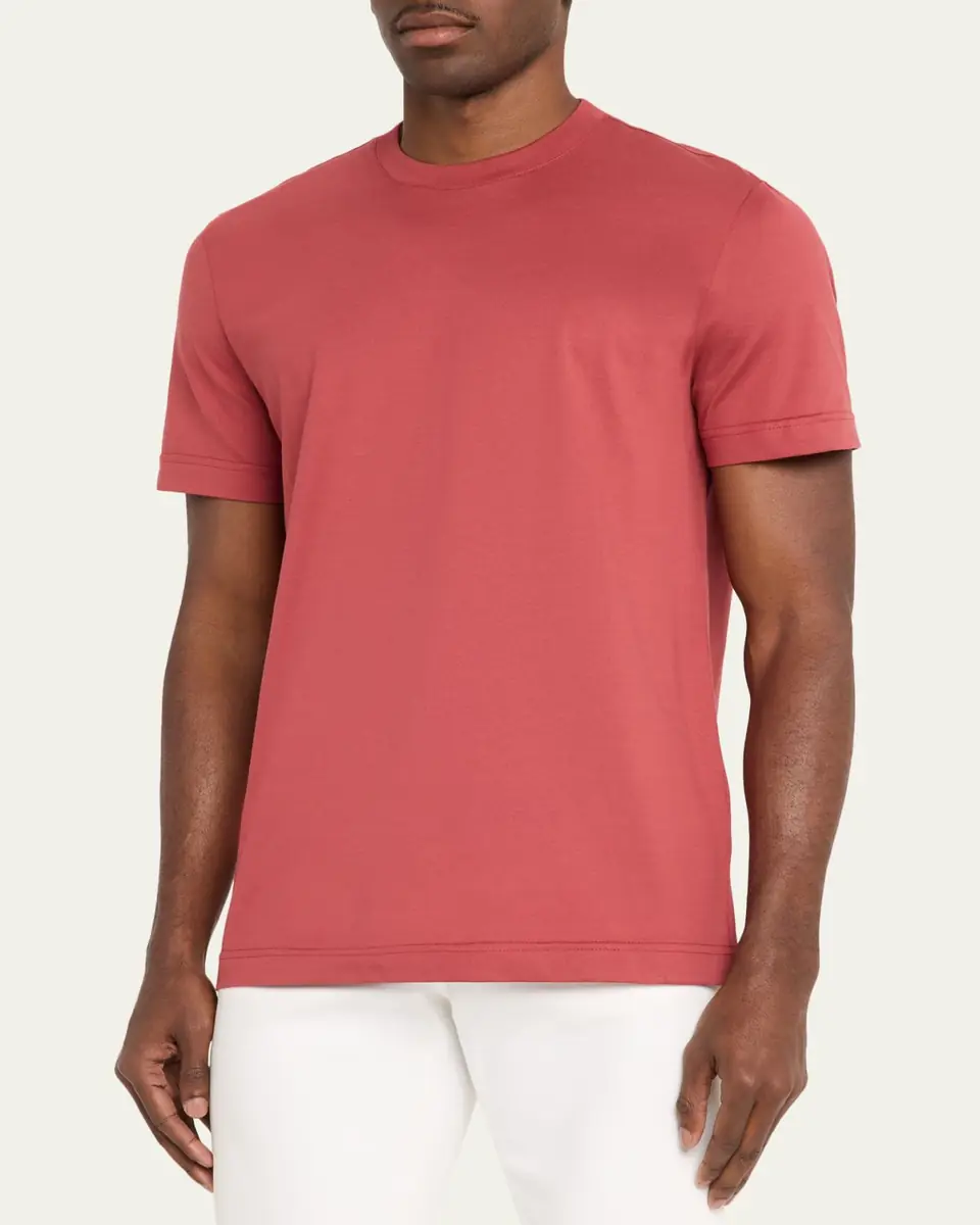 Kiton Men's Cotton Jersey Crewneck T-Shirt | Thumbnail 4 Kiton Men's Cotton Jersey Crewneck T-Shirt | Thumbnail 4