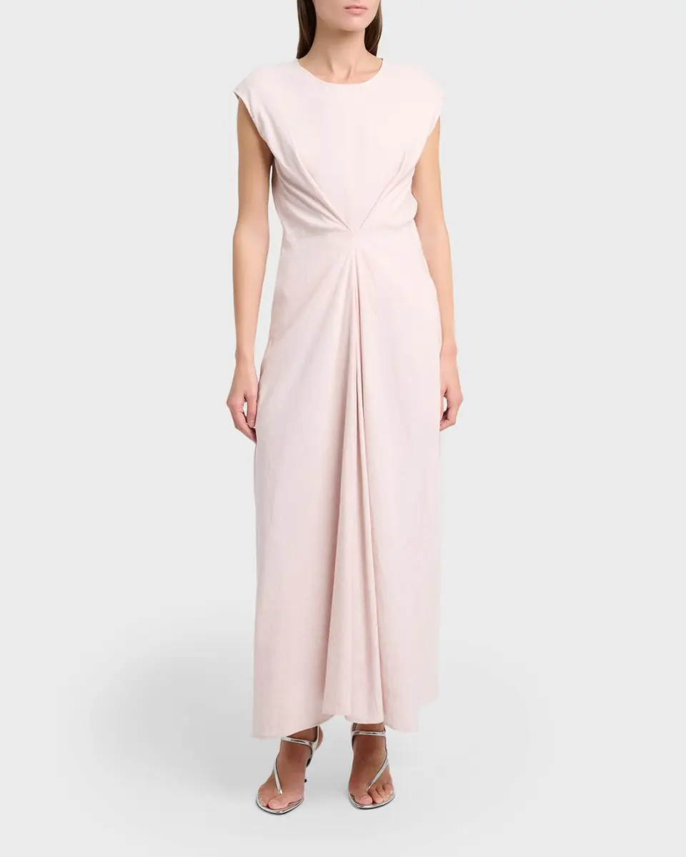 Proenza Schouler White Label Miranda Cinched Slub Linen Midi Dress | Thumbnail 6 Proenza Schouler White Label Miranda Cinched Slub Linen Midi Dress | Thumbnail 6