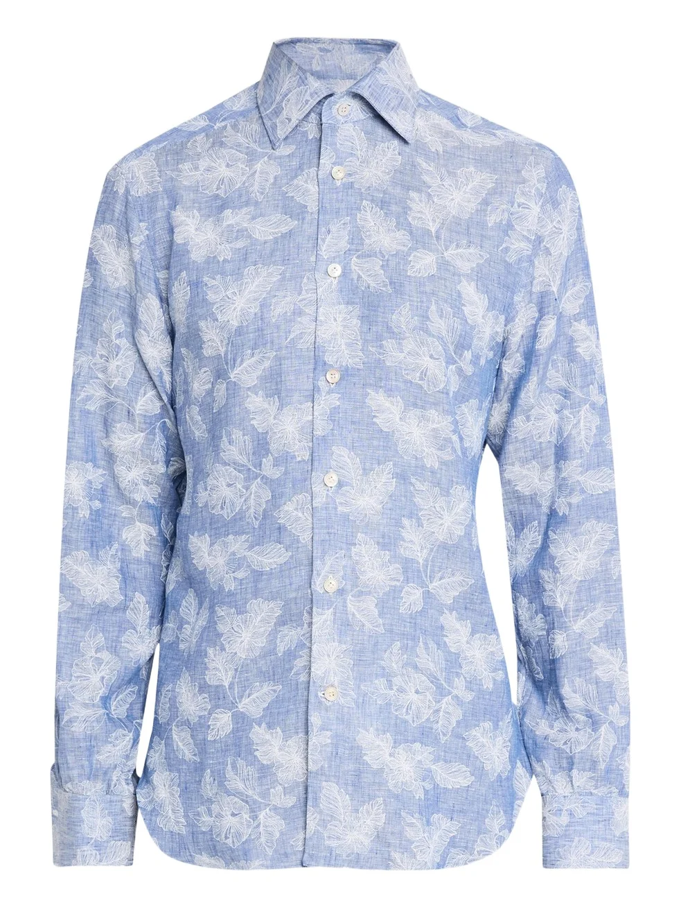 Men's Floral Linen Button-Down Shirt Men's Floral Linen Button-Down Shirt