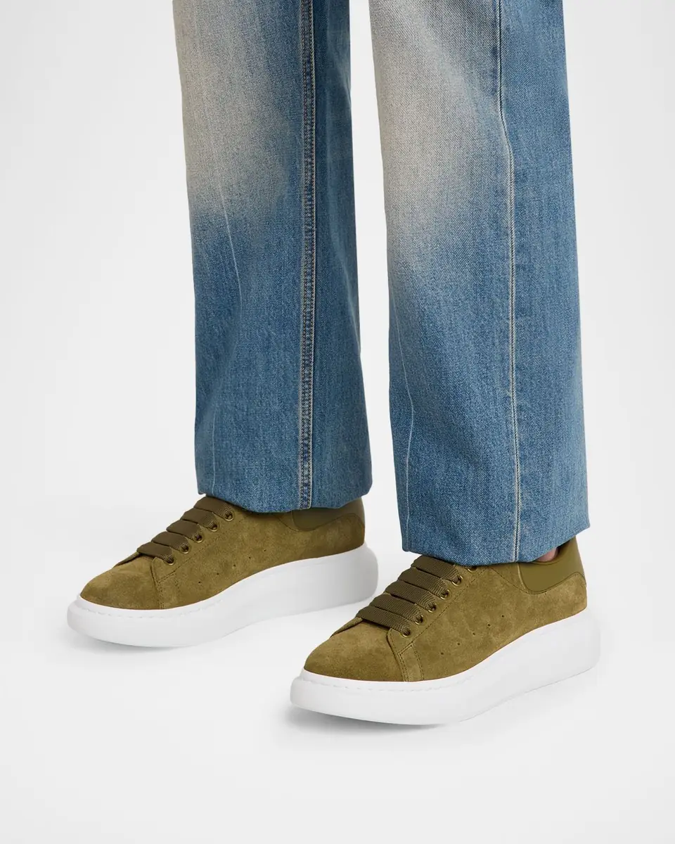 Alexander McQueen Men's Oversized Suede & Leather Low-Top Sneakers | Thumbnail 6 Alexander McQueen Men's Oversized Suede & Leather Low-Top Sneakers | Thumbnail 6
