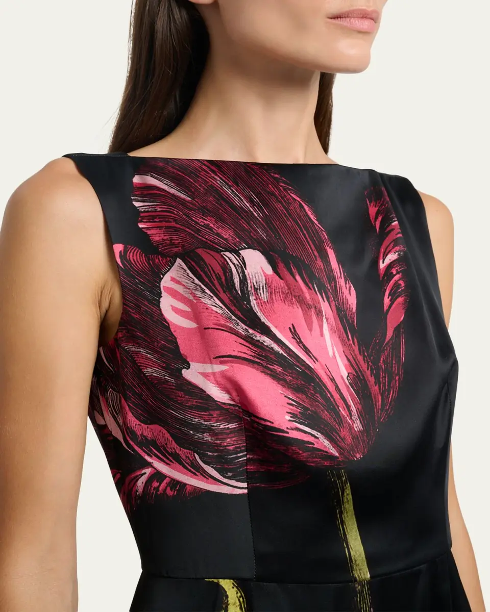 Erdem Floral-Print Duchess Satin Sleeveless Gown | Thumbnail 5 Erdem Floral-Print Duchess Satin Sleeveless Gown | Thumbnail 5