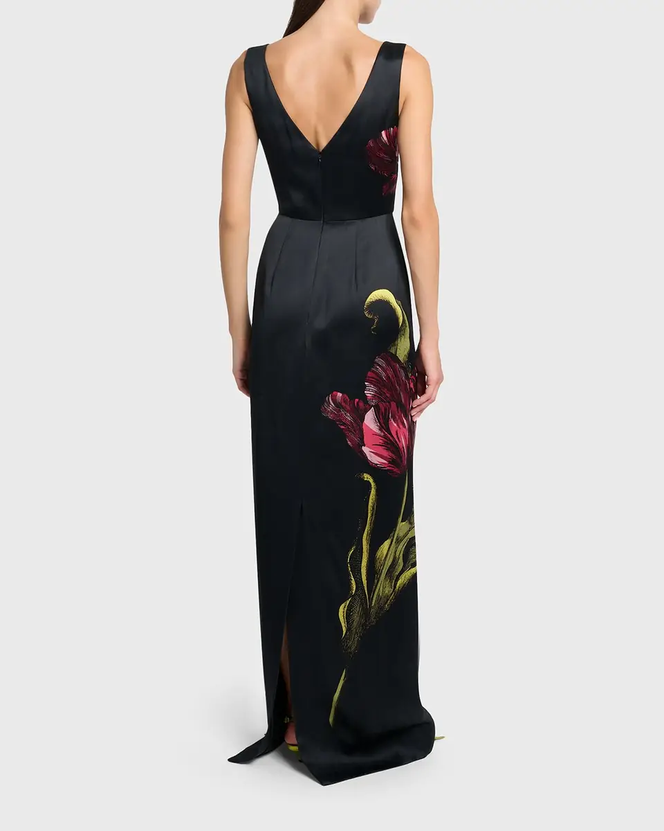 Erdem Floral-Print Duchess Satin Sleeveless Gown | Thumbnail 7 Erdem Floral-Print Duchess Satin Sleeveless Gown | Thumbnail 7
