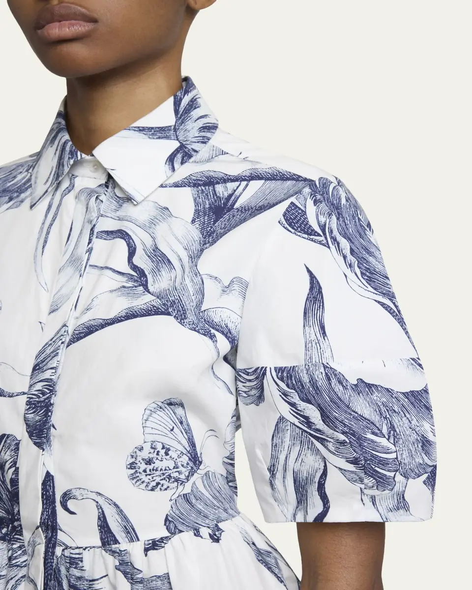 Erdem Floral-Print Puff-Sleeve Midi Shirtdress | Thumbnail 5 Erdem Floral-Print Puff-Sleeve Midi Shirtdress | Thumbnail 5