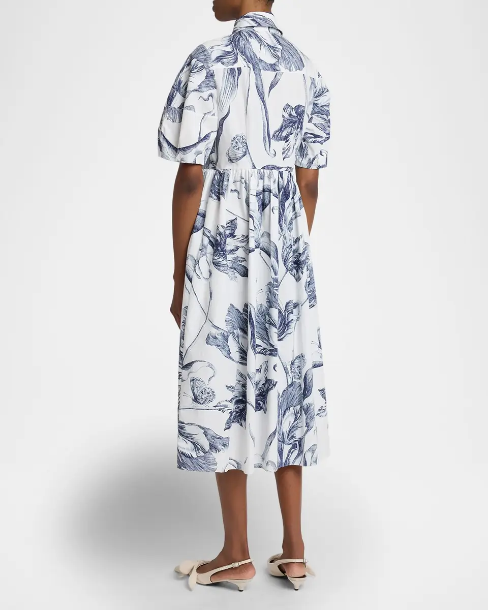 Erdem Floral-Print Puff-Sleeve Midi Shirtdress | Thumbnail 7 Erdem Floral-Print Puff-Sleeve Midi Shirtdress | Thumbnail 7